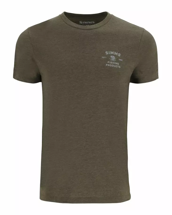 Simms Stacked Bass T-Shirt Military Heather - T-skjorter herre - 694264662250 - 2