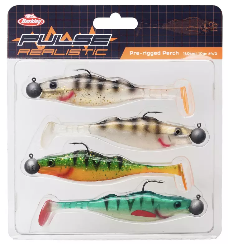 Berkley Pre-Rigged Pulse Realistic Perch 11cm 4pcs - Beitesortimenter - 028632967690 - 1