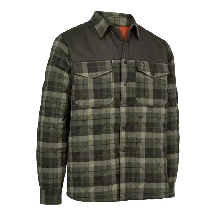 Deerhunter Elbert Padded Shirt Jacket Green Check - Herrejakker for jakt - 5702827237090 - 1
