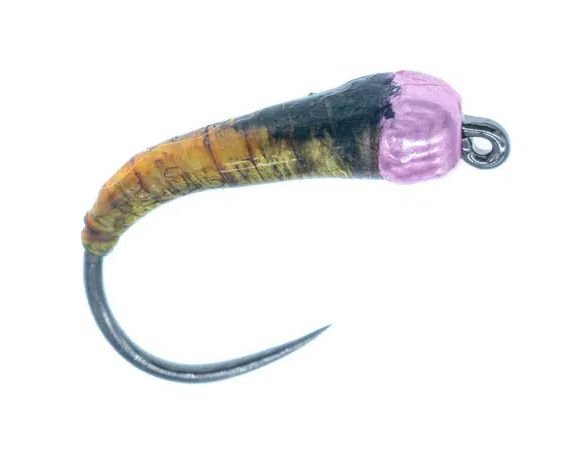 Glue Larva with Metallic Pink Bead - Våte fluer - 8859202310 - 1