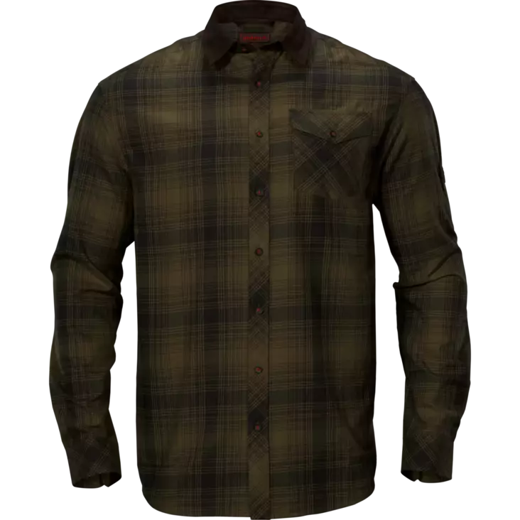 Härkila Driven Hunt Flannel Shirt Olive Green - Jegertrøyer - 5714733548320 - 1
