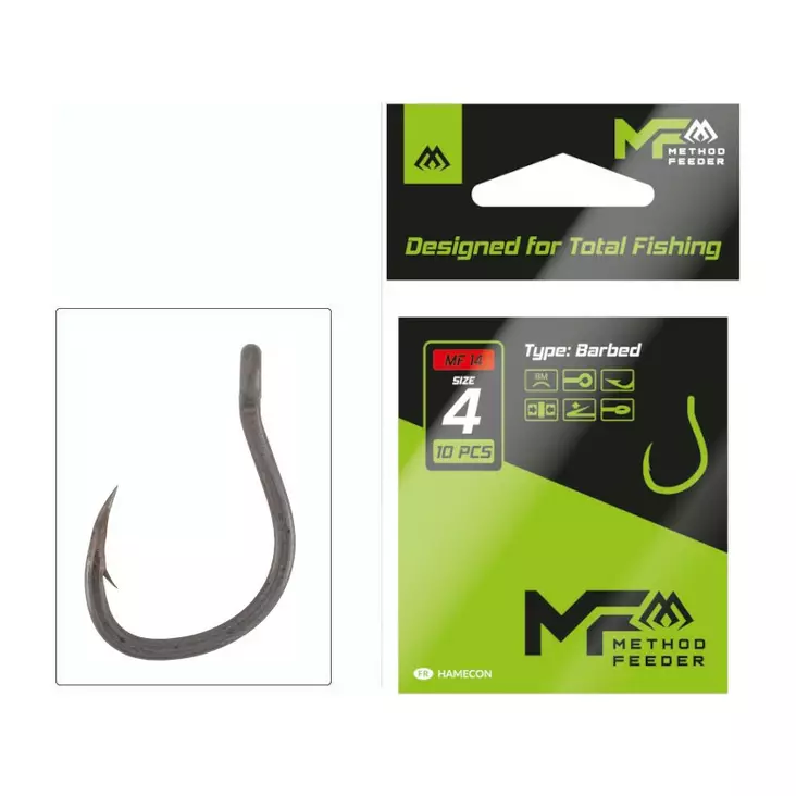 Mikado MF14 Hook Barbed - Kroker med øye & spade - 5900637119760 - 1