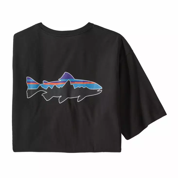 Patagonia M’s Fitz Roy Fish Tee Black - T-skjorter - 194187554460 - 1
