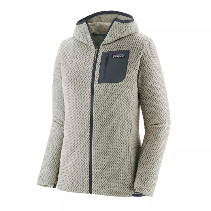 Patagonia Womens R1 Air Full-Zip Hoody Wool White - Fleecegensere - 195699960800 - 1