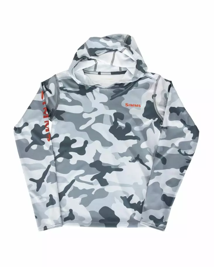 Simms Kid's Solar Tech Hoody Woodland Camo Steel - Hettegensere - 694264567180 - 1