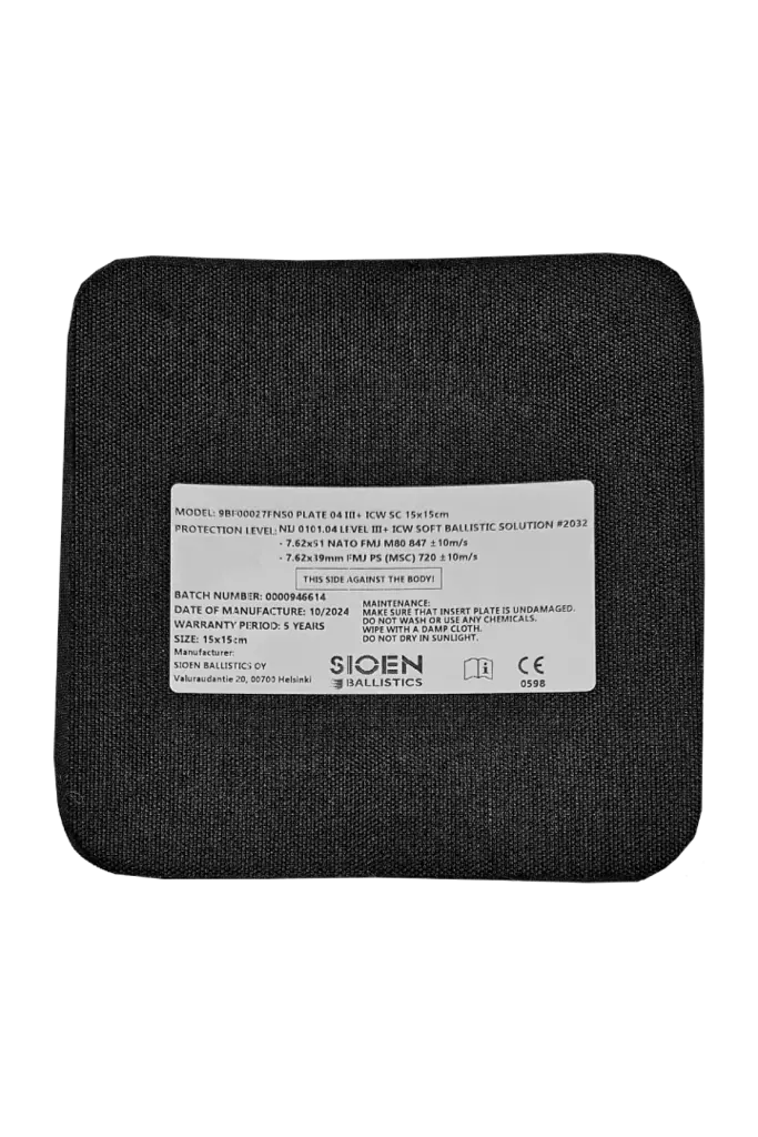 Sioen Ballistics RESTAC NIJ III ICW 15x15cm - Tilbehør og cummerbunds - 9BF00027FNS0 - 1