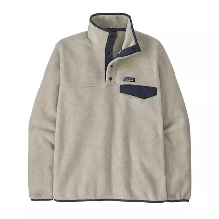 Patagonia M´s Lightweight Synch Snap-T Pullover Oatmeal Heather w/New Navy - Fleecegensere - 199346618441 - 1