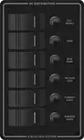 Blue Sea Systems Panel H2O 12VDC CLB 6-pos Black - Batterier og elektrisk tilbehør - 632085083731 - 1
