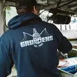 Grundens Logo Boat Hoodie Dark Navy - Hettegensere - 0840316314091 - 4