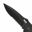 SOG Escape Clip Point Serrated Black - Fällkniver - 729857996631 - 4