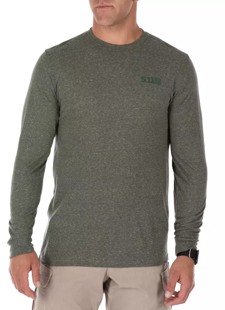 5.11 Triblend Legacy L/S Tee Green - Taktiske overdeler - 888579358391 - 1