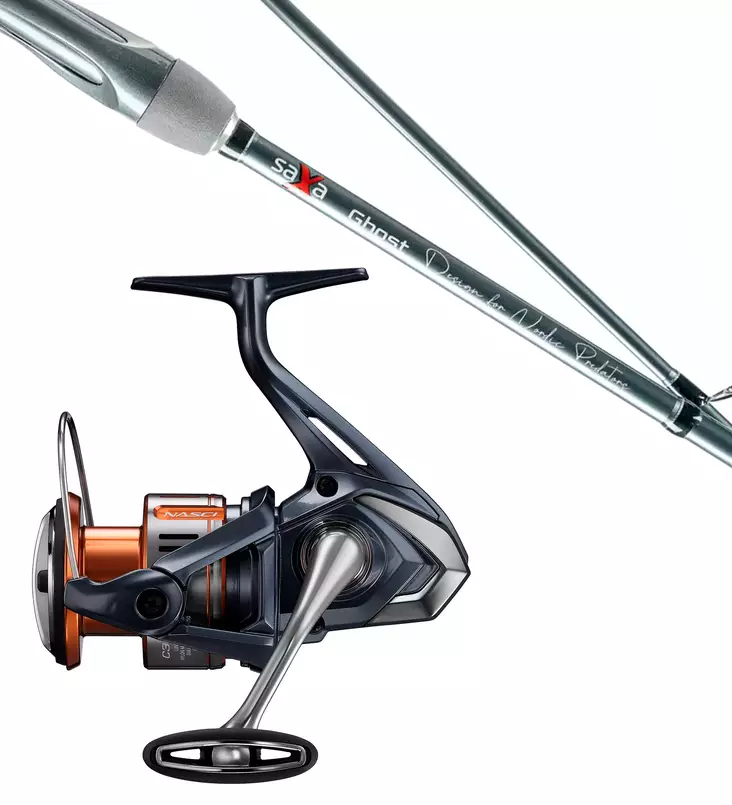 Saxa Ghost 7'2'' 5-21g & Shimano Nasci FD 2000S - Jiggsett for abbor og gjørs - 6438407012892C1 - 1