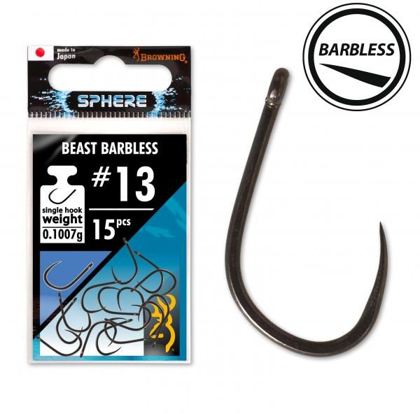 Browning Sphere Beast Barbless Hook 15pcs - Fløyten og riggene - 4029569258611 - 1