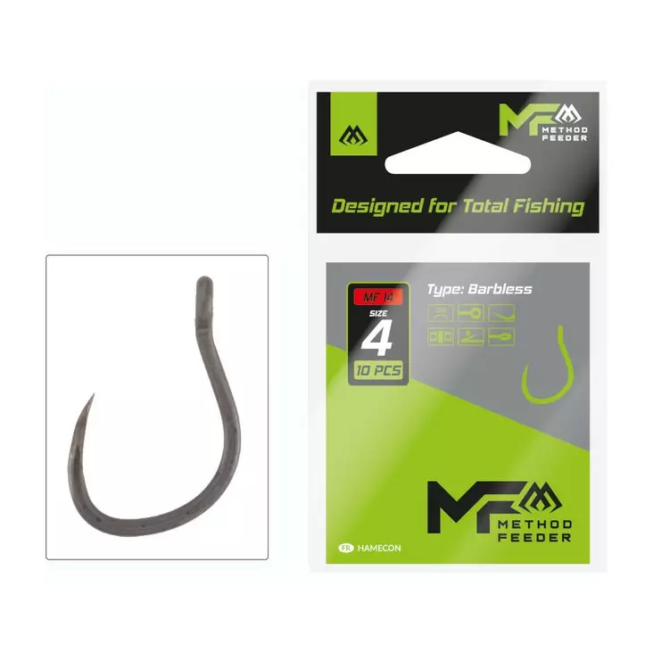 Mikado MF14 Hook Barbless - Kroker med øye & spade - 5900637119821 - 1