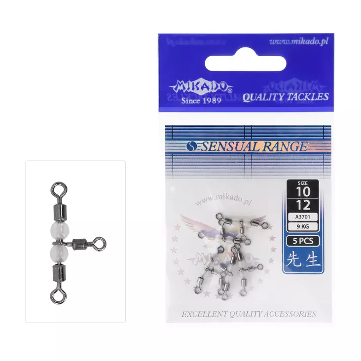 Mikado Roller Swivel Triple with Beads - Svivler & hurtigkoblinger - 5900637148401 - 1
