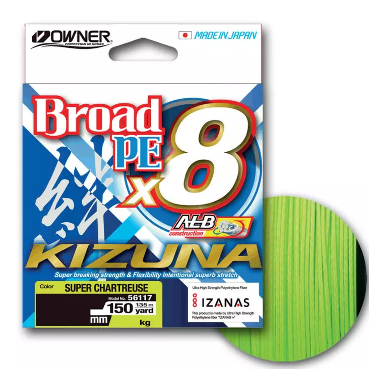 Owner Kizuna 8-Braid 0,12mm Sup.Chart - Flätlinor - 4953873484407 - 2