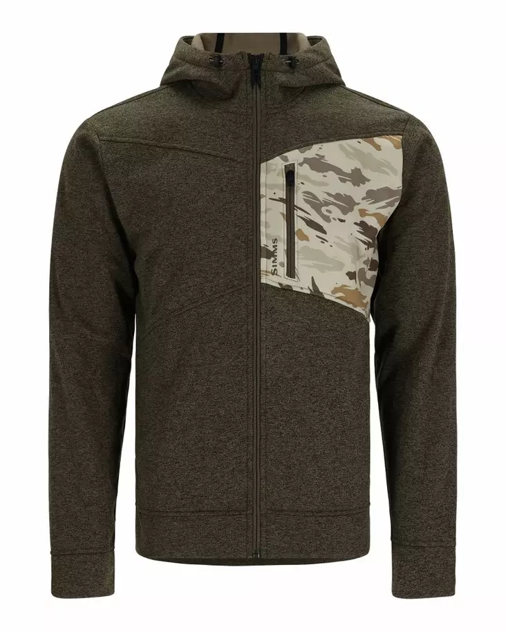 Simms CX Hoody - Full Zip Dark Stone/Ghost Camo Stone - Hettegensere - 694264610541 - 2