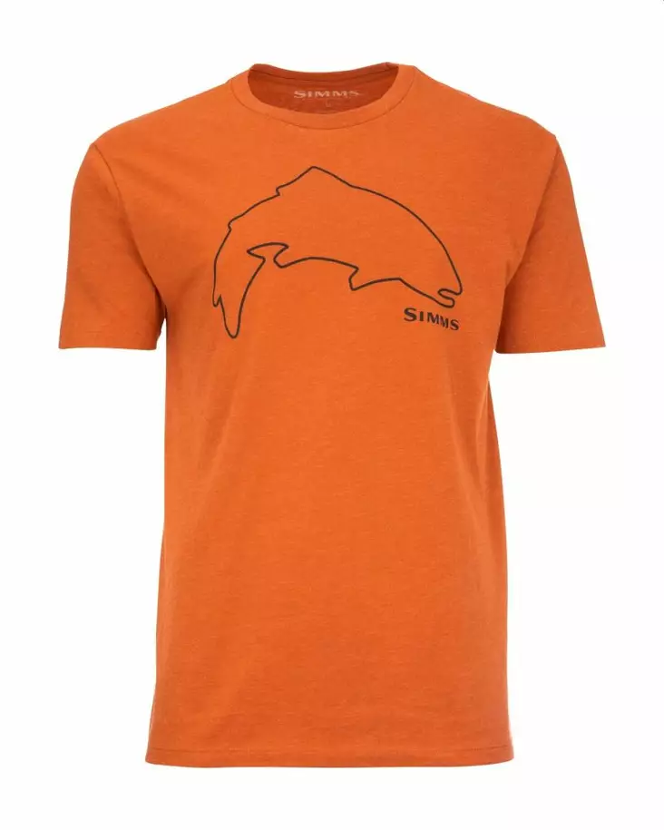 Simms Trout Outline T-Shirt Adobe Heather - T-skjorter - 694264572481 - 3