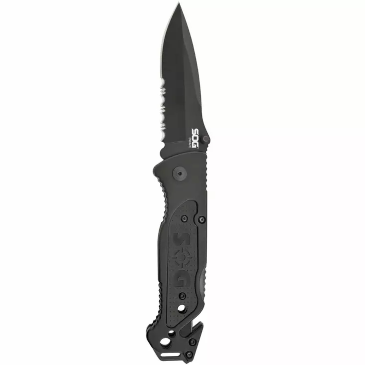 SOG Escape Clip Point Serrated Black - Fällkniver - 729857996631 - 1