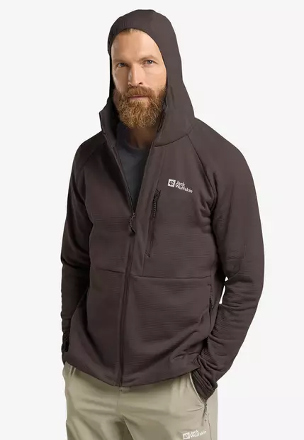 Jack Wolfskin Kolbenberg Hooded Full-Zip Jacket Peat - Mellomjakker - 4064886585262 - 2