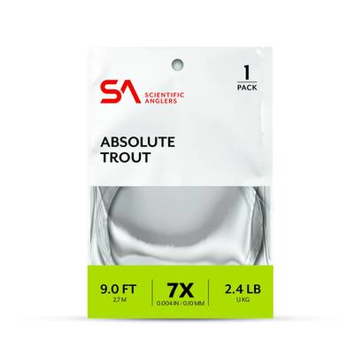 Scientific Anglers Absolute Trout Leader 9ft - Avsmalnende Nylon-fortommer - 840309133982 - 1