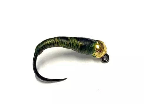 Glue Larva Olive Gold Bead - Våte fluer - 8859202412 - 1