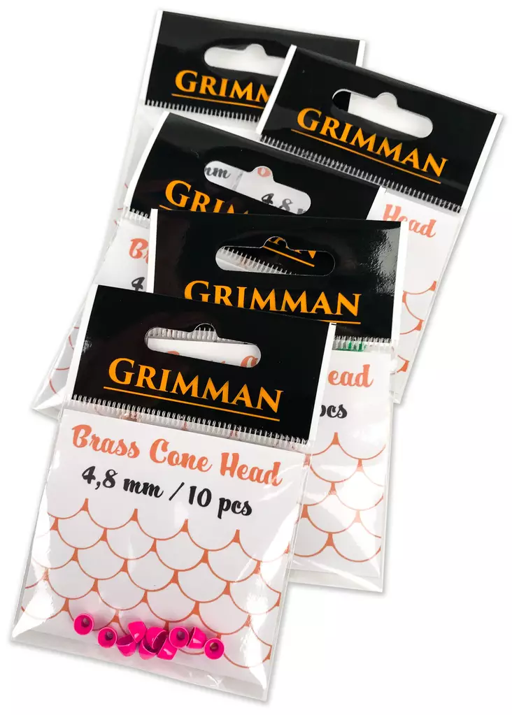Grimman Brass Cone Head 4,8mm 10pcs - Kjeglehoder og andre hoder - 11808012 - 1