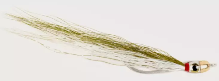 Jiggy Fly Dk. Olive/White #6 - Fiskeimitasjoner - 7033841044042 - 1