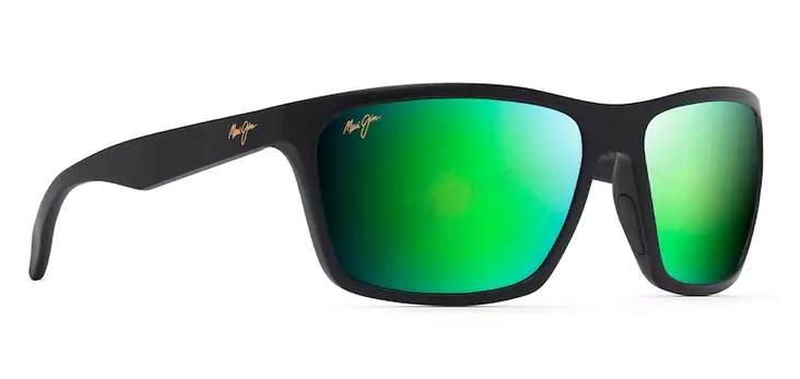Maui Jim Makoa - Matte Black Frame with Green Mirror Lens - Glasslinser - 603429054212 - 1