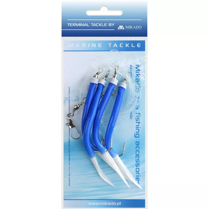 Mikado Gummi Makk Rig 4x2/0 Blue - Bunn- & torskerigger - 5900637138372 - 1
