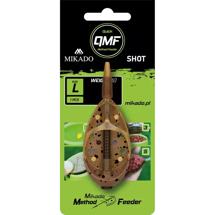 Mikado Method Feeder Shot Q.M.F. L - Flate & hybrid method feedere - 5900637068082 - 1