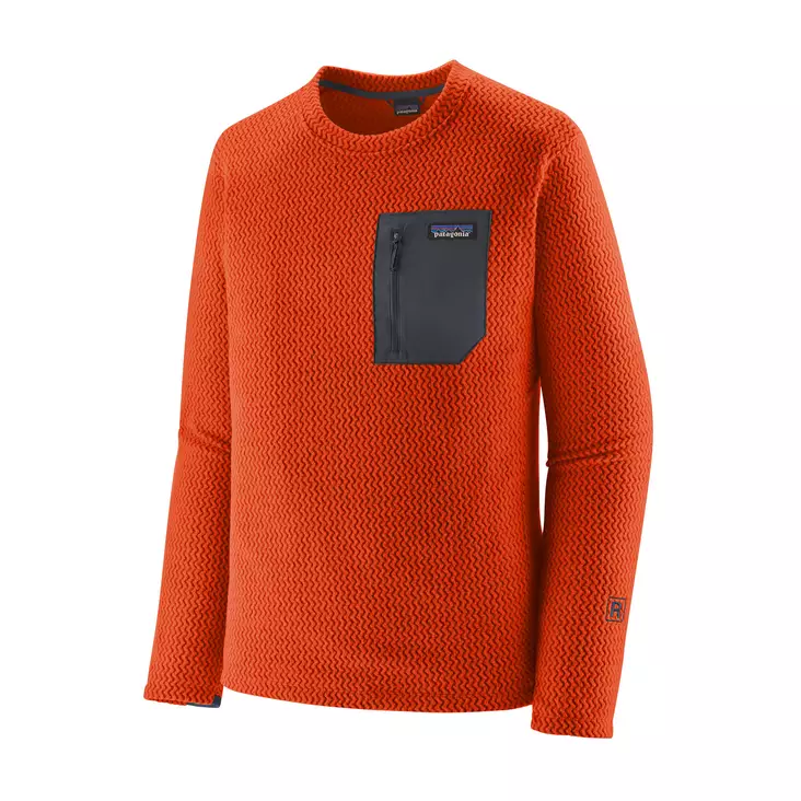 Patagonia Mens R1 Air Crew Pollinator Orange - Fleecegensere - 196924797772 - 1