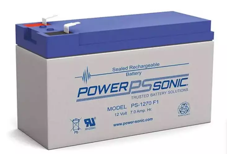 PowerSonic AGM 12V 7Ah F1 - Båtbatterier - 0840319500002 - 1