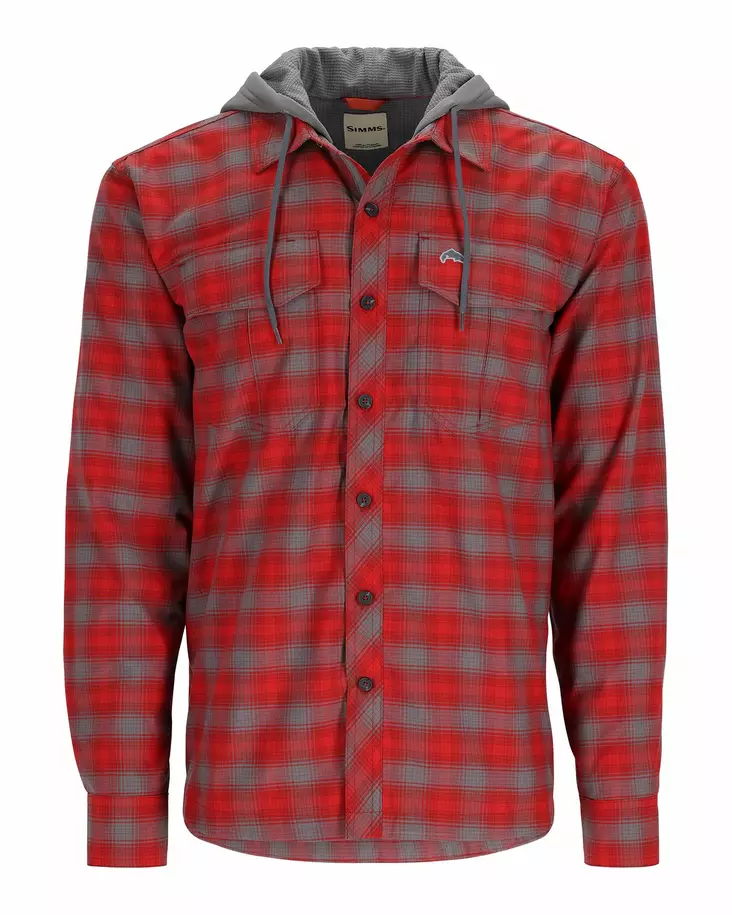Simms ColdWeather Hoody Auburn Red MC Plaid - Skjorter - 694264624692 - 1