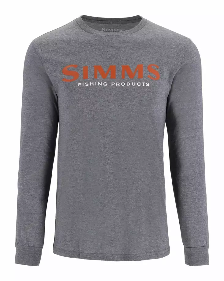 Simms Logo Shirt LS Athletic Heather - T-skjorter herre - 694264656662 - 1