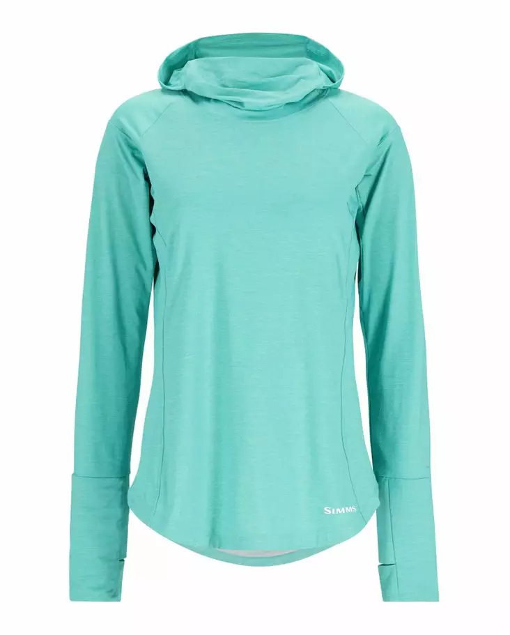 Simms Women's SolarFlex Cooling Hoody Gulf Blue - Skjorter - 694264606292 - 1