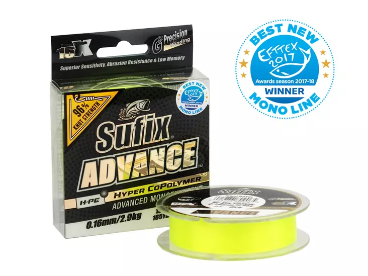 Sufix Advance Hi-Viz Yellow 150m - Nylonliner - 024777709072 - 1