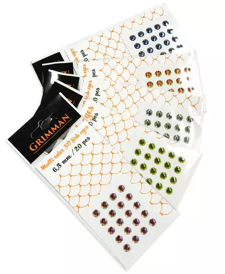 Grimman 3D Fish Eyes 6,5mm - Klistremerkeøyne - 11808003 - 1