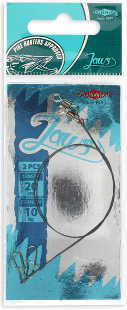 Mikado Jaws Tungsten Leader 35cm / 18kg 2 pcs - Tafser - 5900637595113 - 1
