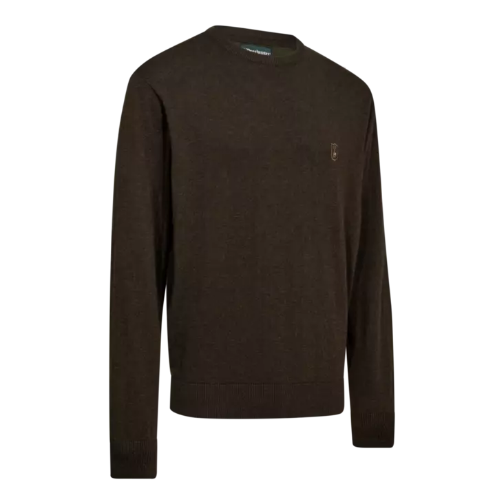 Deerhunter Harrington V-Neck Knit Brown Melange - Jegertrøyer - 5702827236253 - 1