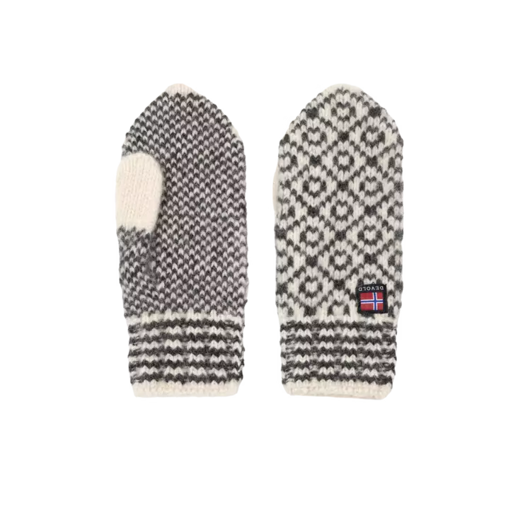 Devold Svalbard Wool Mitten Offwhite/anthracite - Hansker - 7028567699683 - 1