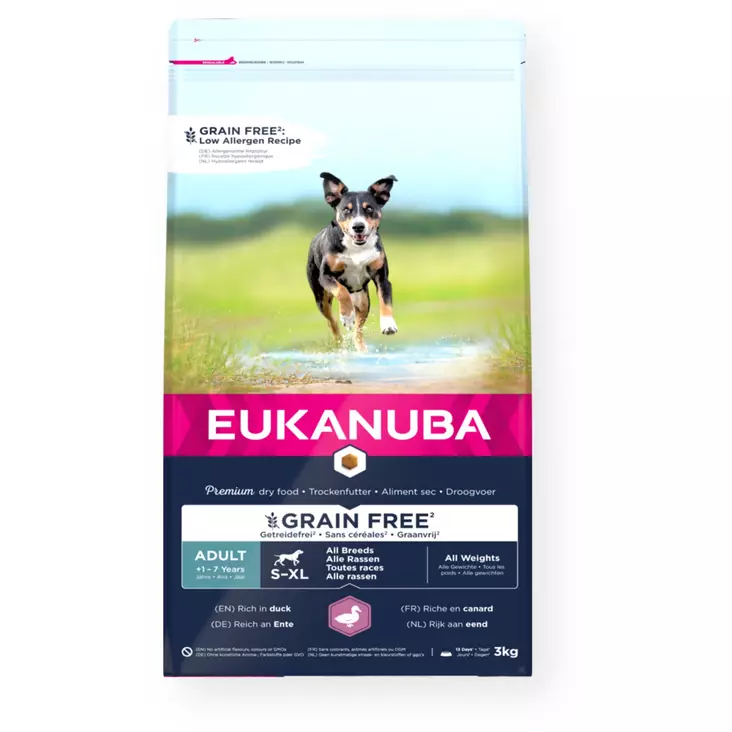Eukanuba Grain Free Adult All Breed Duck - Eukanuba hundefôr - 8710255188003 - 1