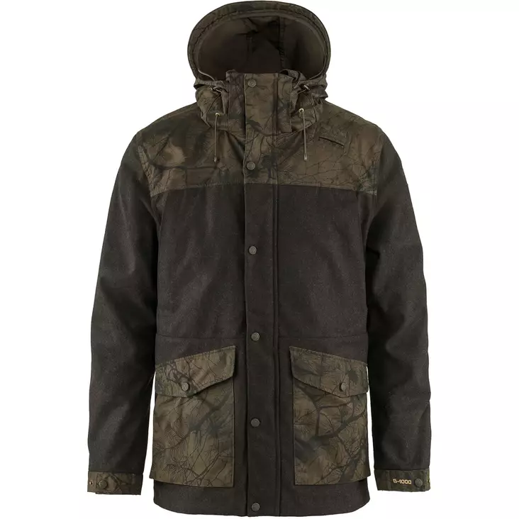 Fjällräven Värmland Wool JKT Dark Olive/Dark Olive Camo - Herrejakker for jakt - 7323450639013 - 1