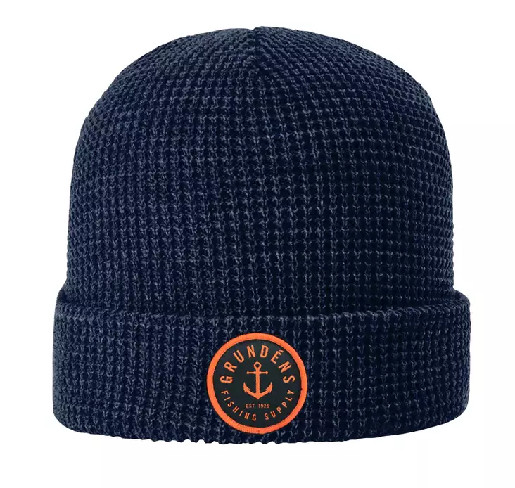 Grundens Anchor Waffle Beanie Navy - Luer - 7332525291223 - 1