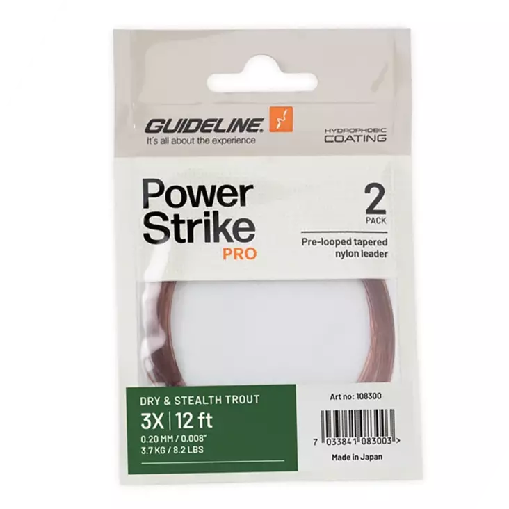 Guideline Power Strike PRO Dry & Stealth Trout 12ft - Avsmalnende Nylon-fortommer - 7033841083003 - 1