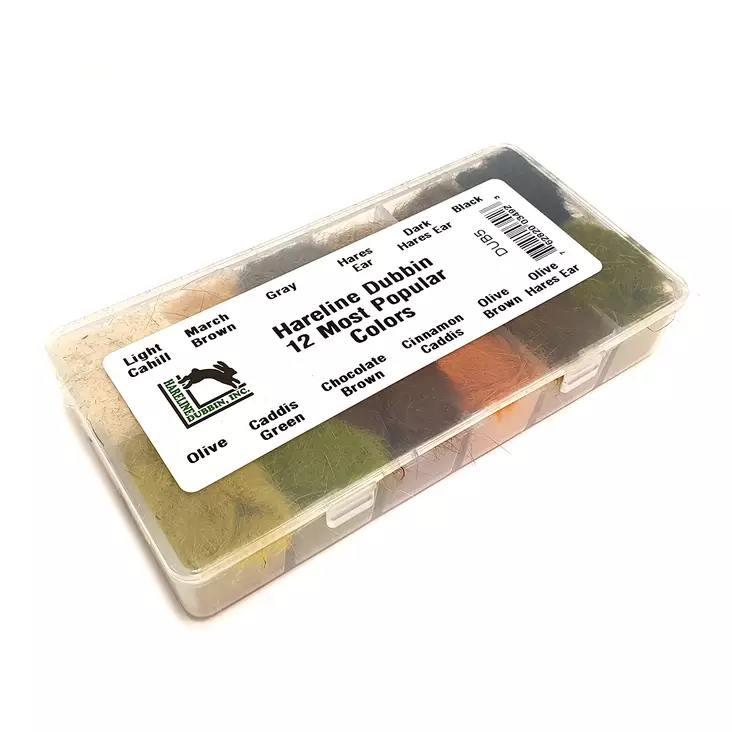 Hareline Dubbin 12 Most Popular Colours -dubbinglajitelma - Dubbing sortimentssett - 762820034923 - 1