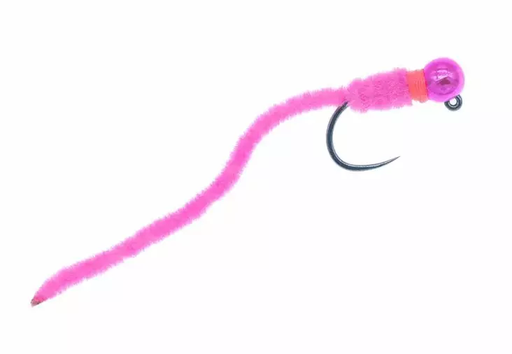 Jiggy Chenille Worm Pink - Streamere og igler - G1163 - 1