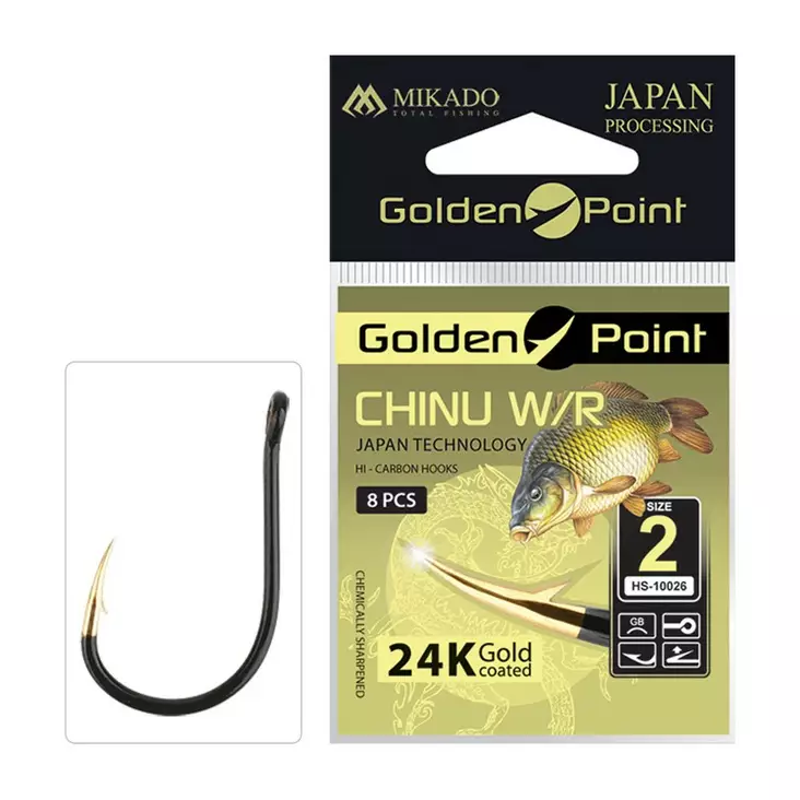 Mikado Golden Point Chinu with Ring 10 pcs - Kroker med øye & spade - 5900637616313 - 1