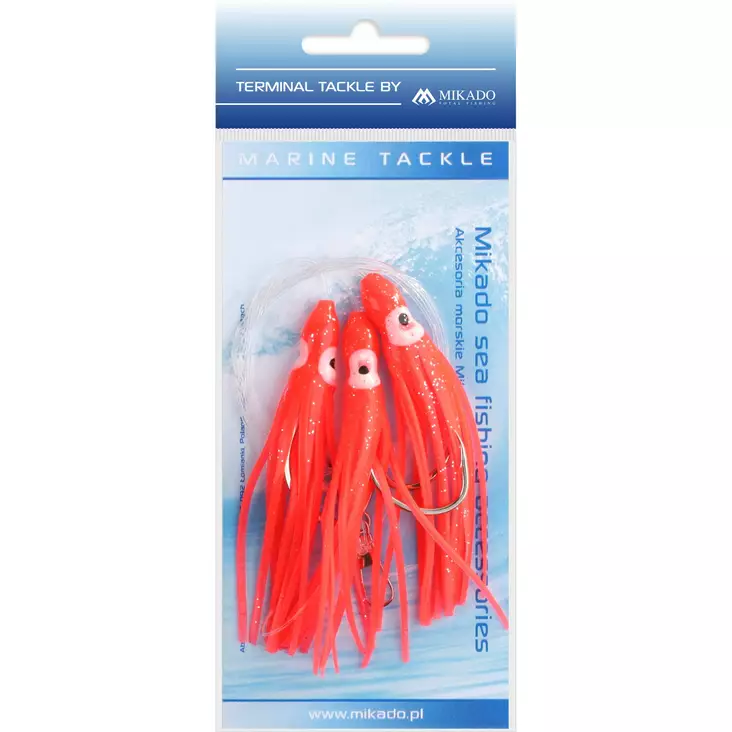 Mikado Octopus Rig 8cm 3x6/0 Red - Bunn- & torskerigger - 5900637138303 - 1