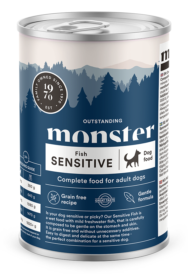 Monster Dog Adult Sensitive Fish 400g - Monster-kjøttprodukter - 7350040127063 - 1